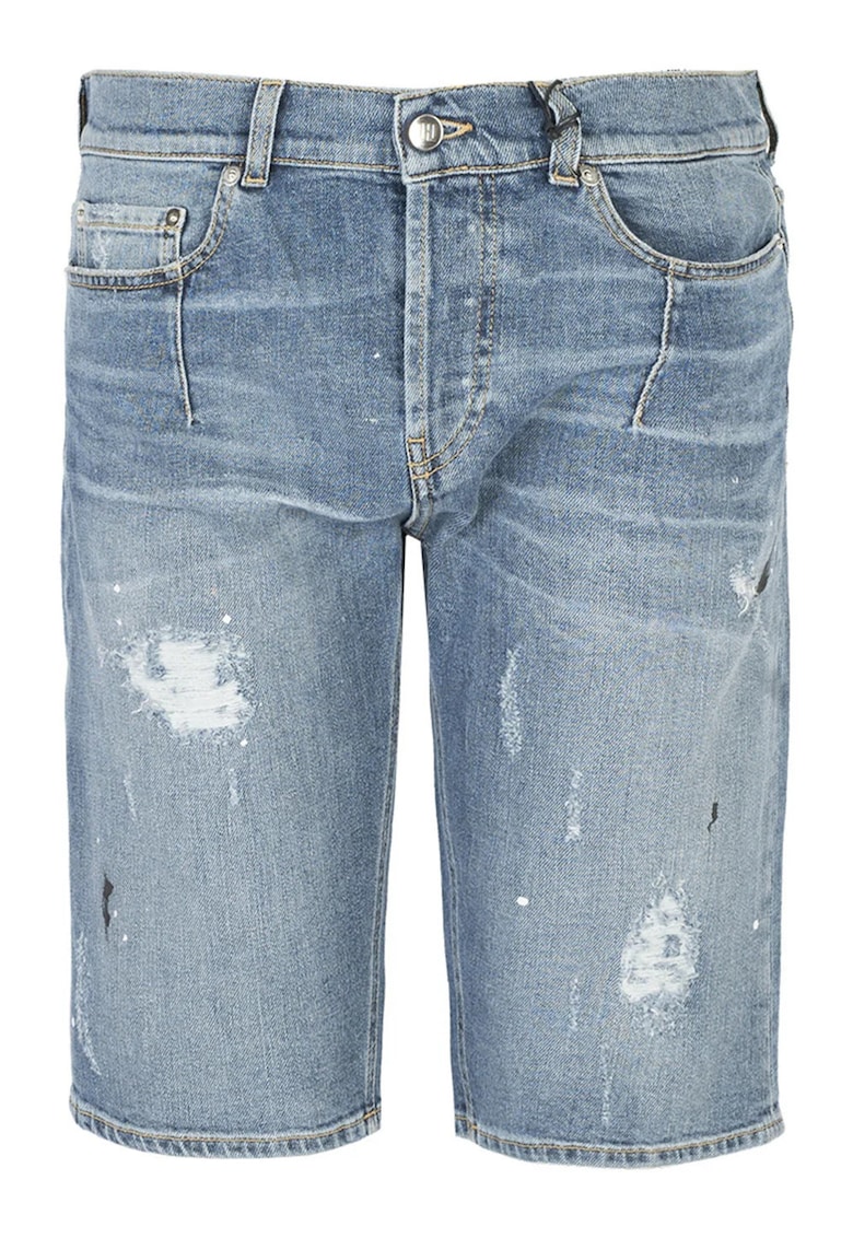 Les Hommes Pantaloni scurti din denim cu aspect deteriorat -