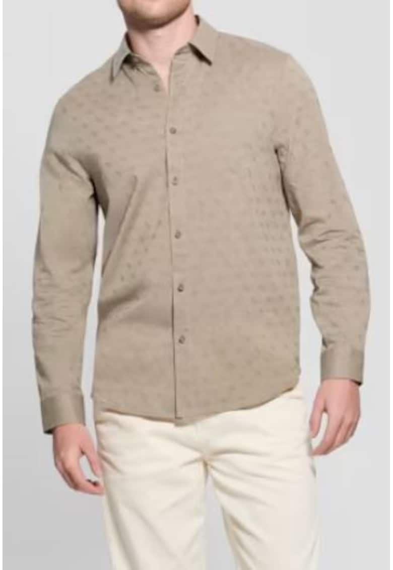 Guess Camasa barbati - bej - 100% bumbac