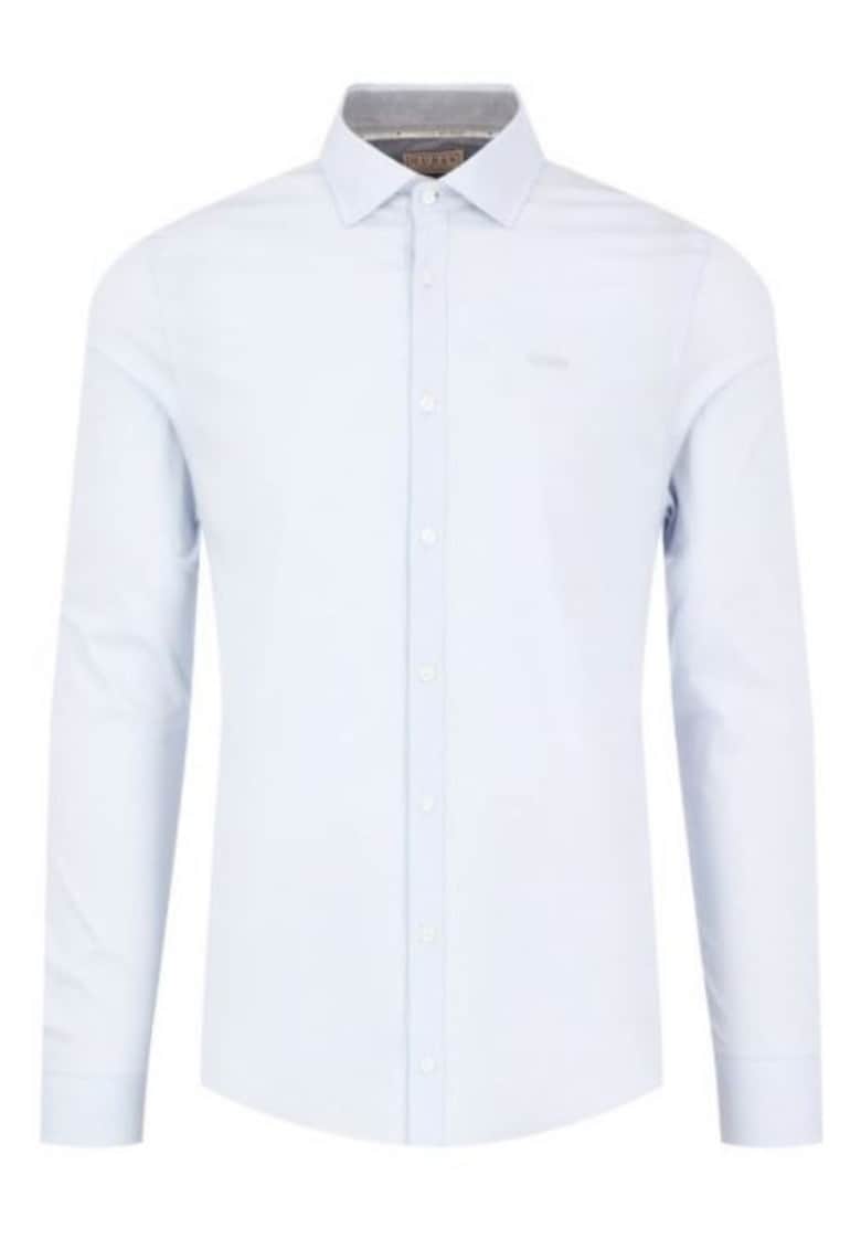 Guess Camasa slim din amestec de bumbac -