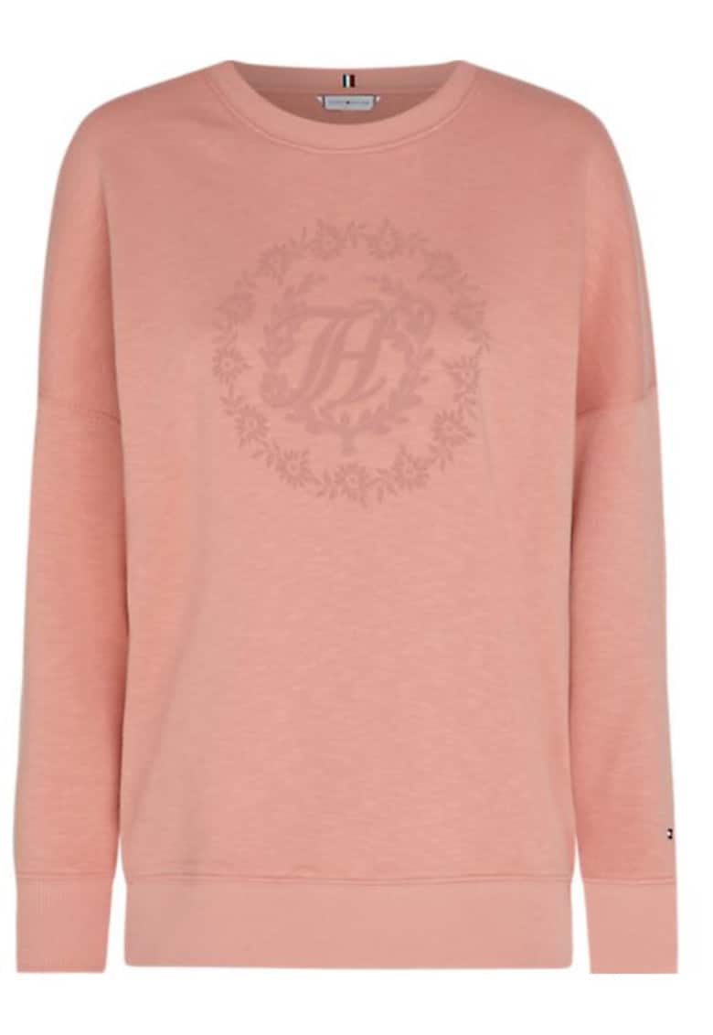 Tommy Hilfiger Bluza oversize pentru femei - Bumbac - Roz pudrat - Roz