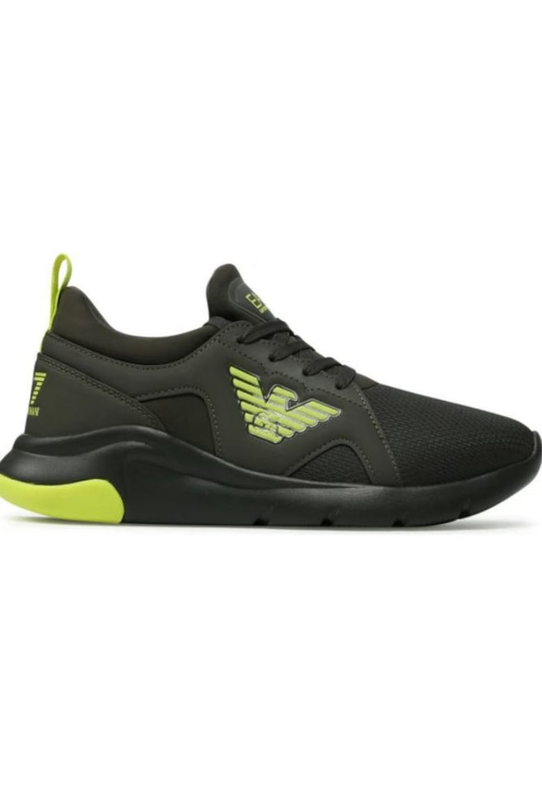 Pantofi sport wedge cu detaliu logo contrastant -