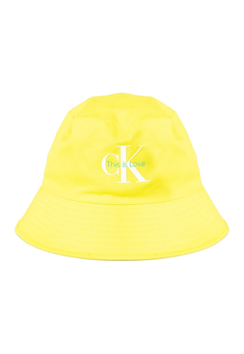 Calvin Klein Caciula bucket galben - bumbac - ONE SIZE