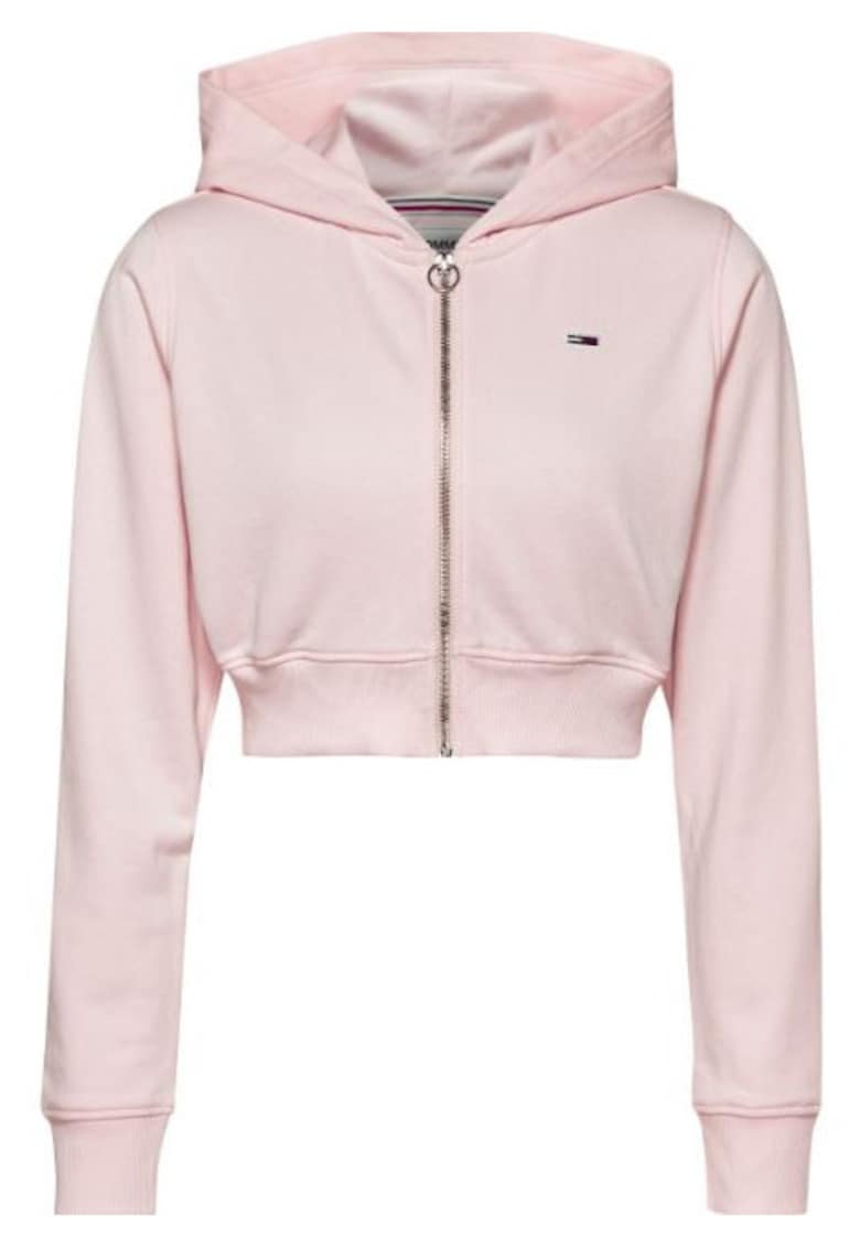 Tommy Jeans Hanorac crop din amestec de bumbac -