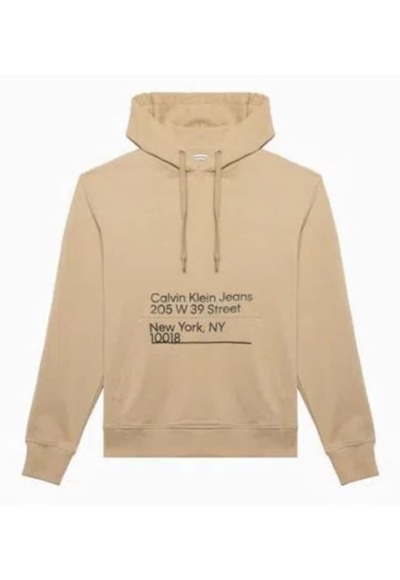 Hanorac regular fit cu logo - Bej