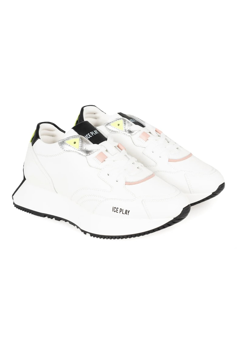 Ice play Pantofi sport din piele cu design masiv -