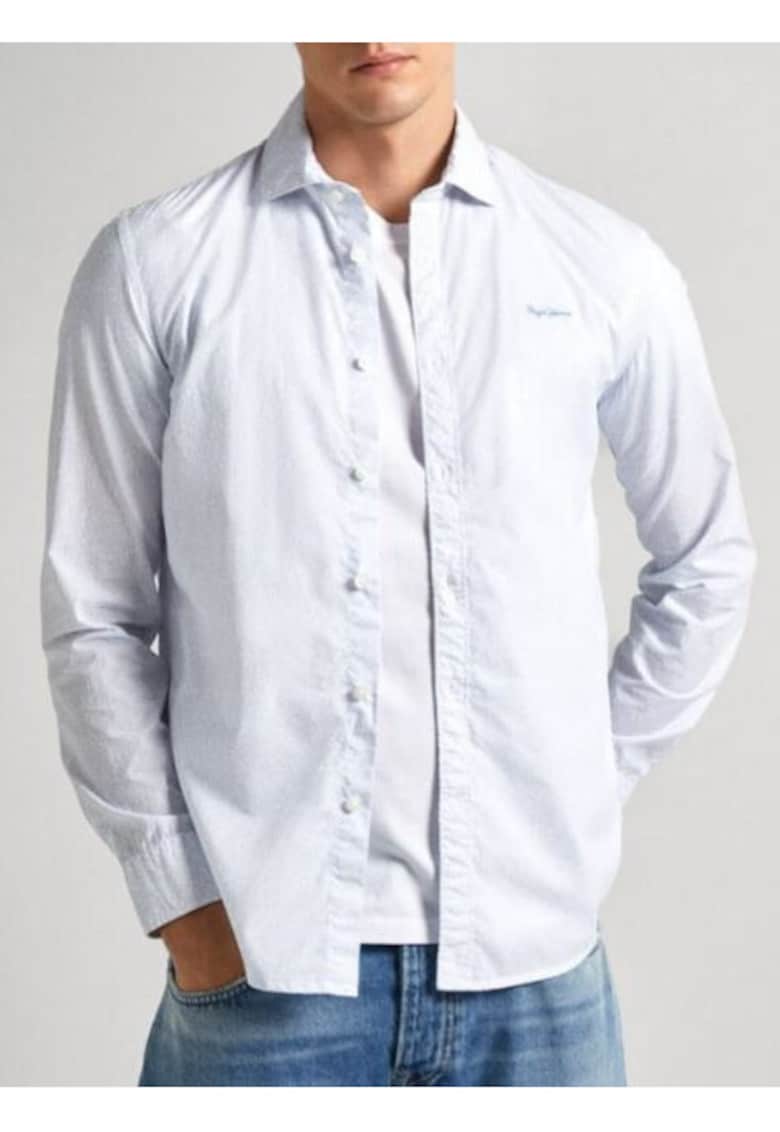 Pepe Jeans Camasa eleganta din bumbac - Albastru deschis