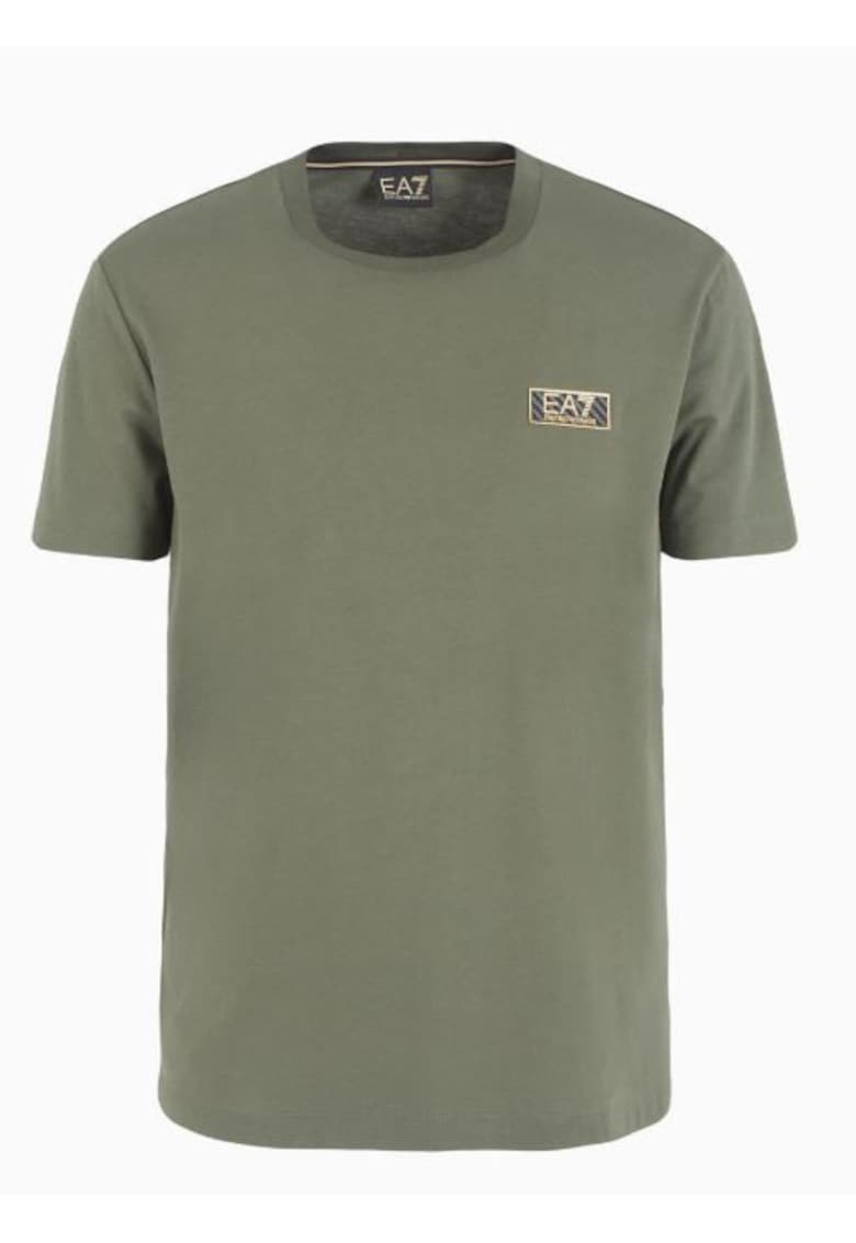 Tricou din bumbac cu emblemă - Verde