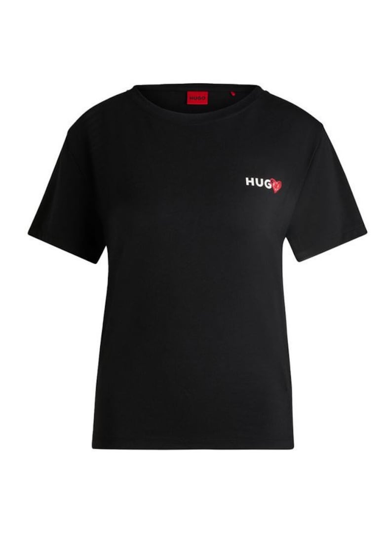 Hugo Top de pijama negru - 60% modal - 32% bumbac