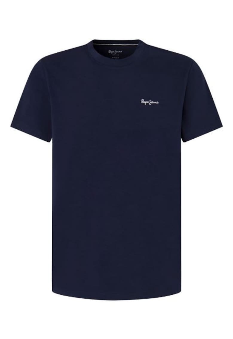 Pepe Jeans Tricou din bumbac cu detaliu logo discret - Bleumarin
