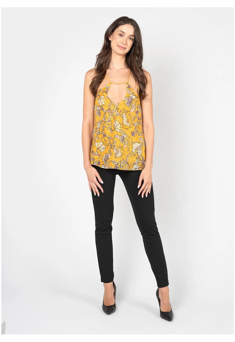 Patrizia Pepe Top din amestec de matase cu imprimeu floral - 40