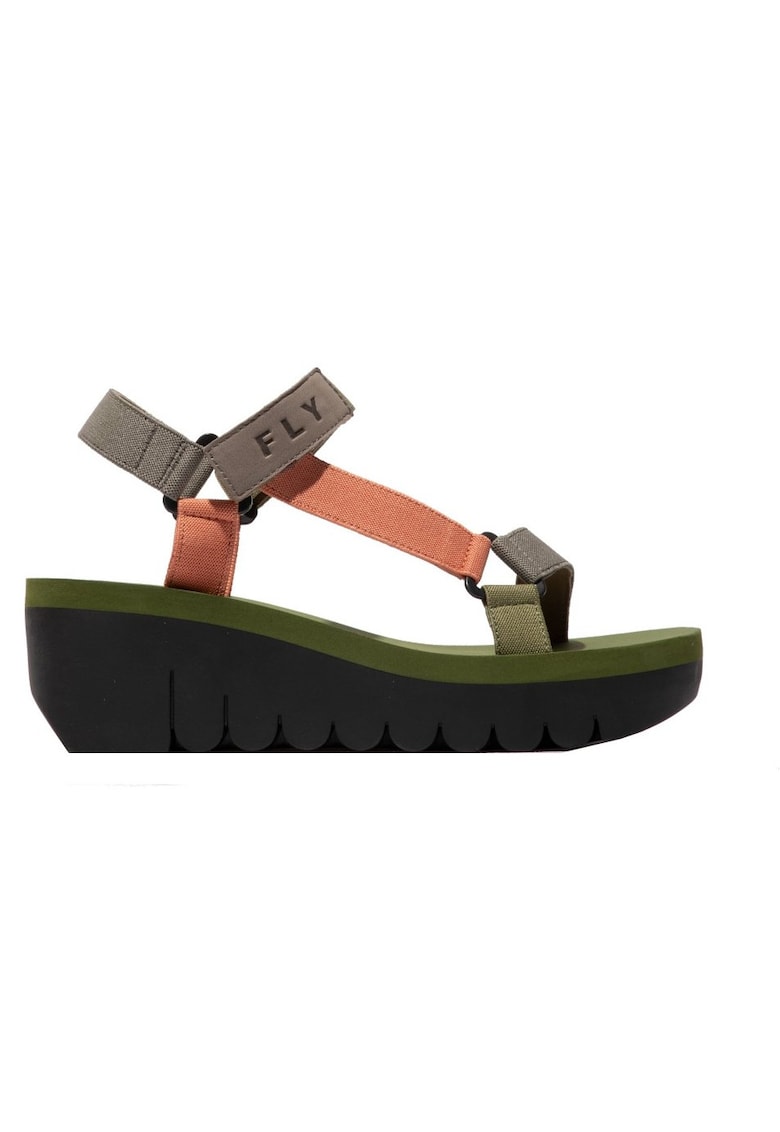 Sandale YEFA - textil - cu elemente din piele - verde