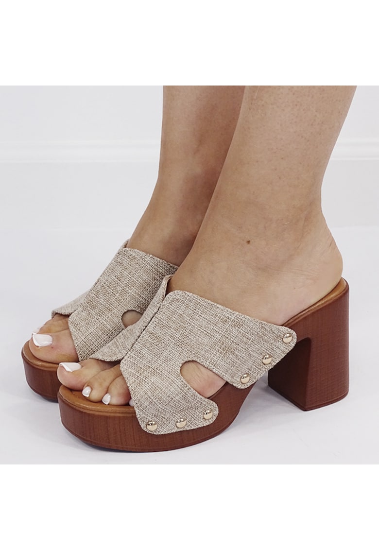 Saboti bej inchis din material textil KA-78 M12 17604