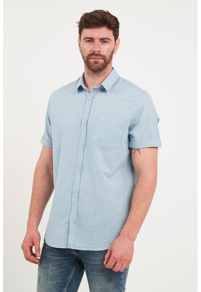 Camasa uni din bumbac - Albastru deschis