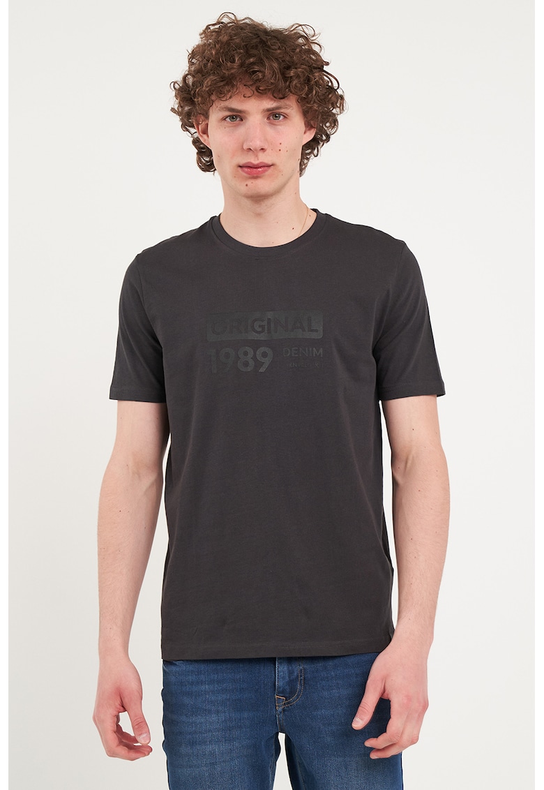 Tricou din bumbac cu imprimeu text Tricou din bumbac cu imprimeu text