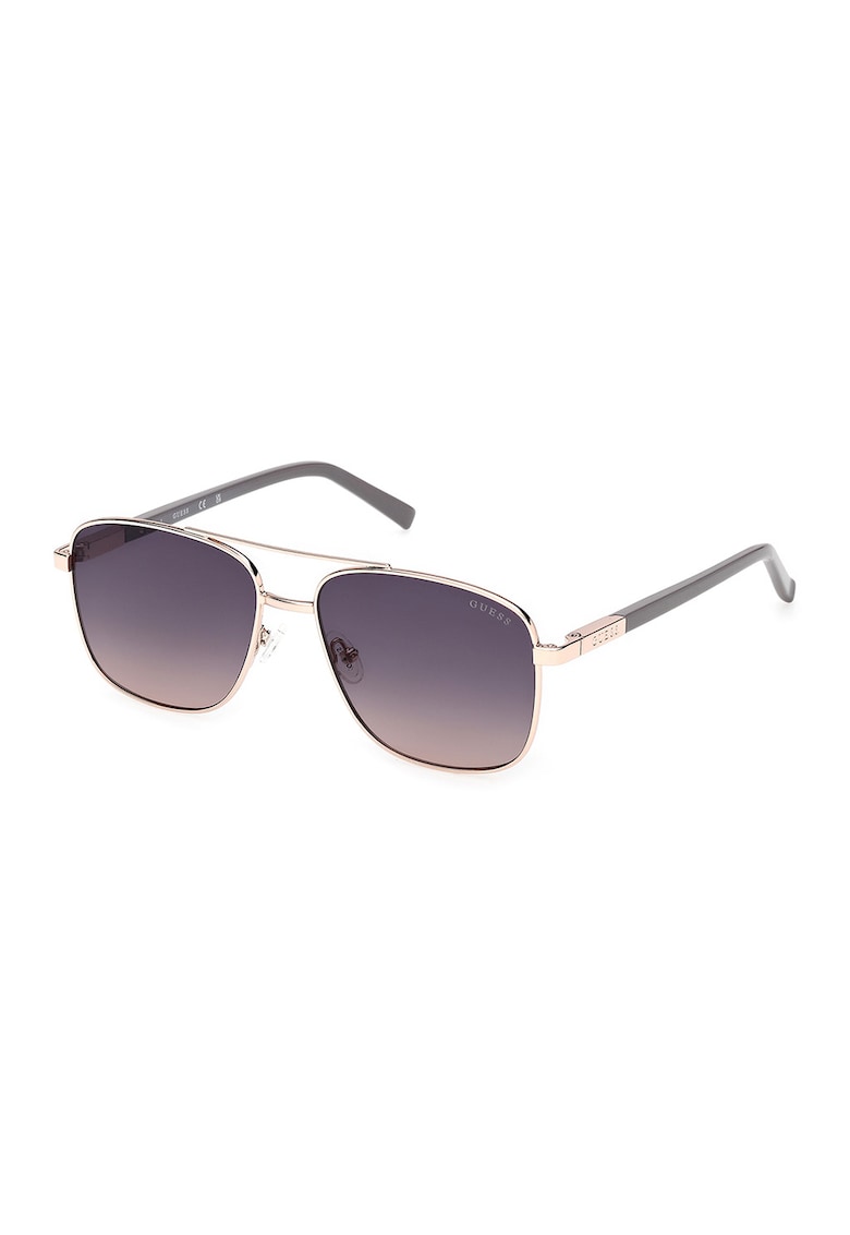 Ochelari de soare aviator unisex cu rama metalica - Auriu/Gri deschis