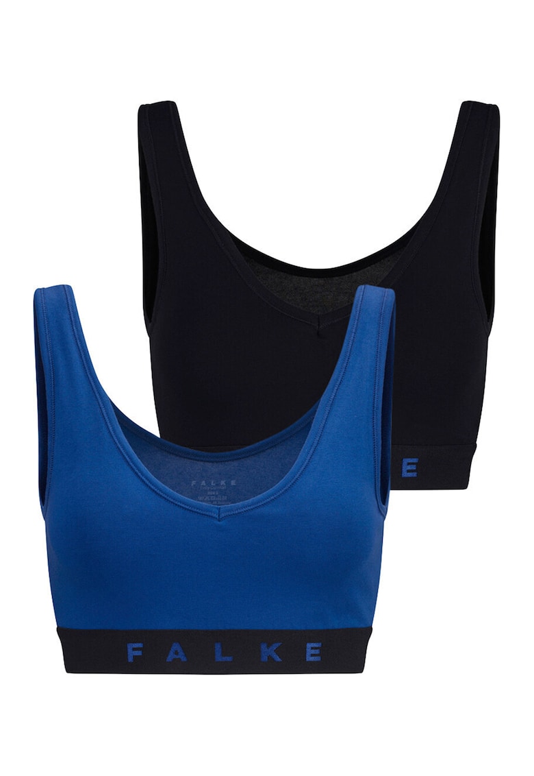 Set de bustiere din amestec de bumbac cu logo - 2 piese