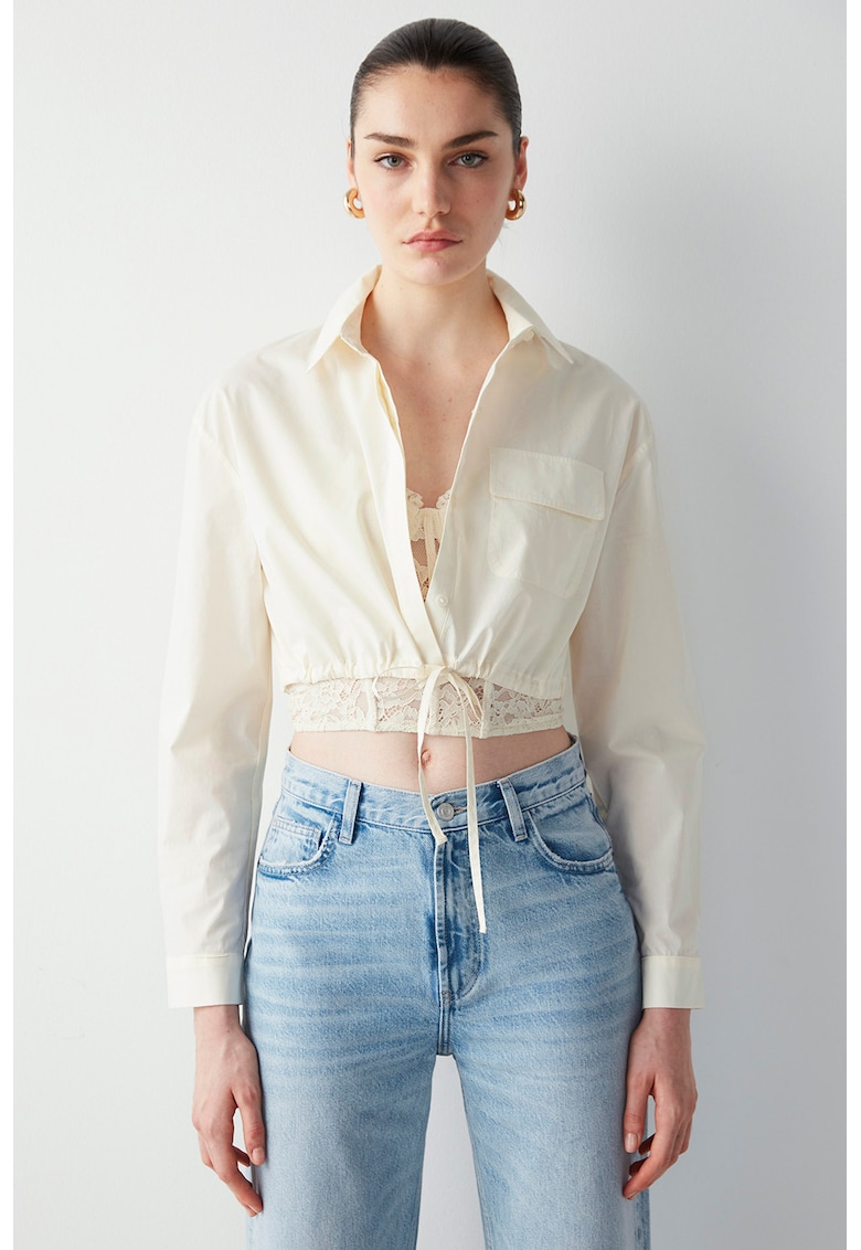 Camasa crop cu maneci lungi