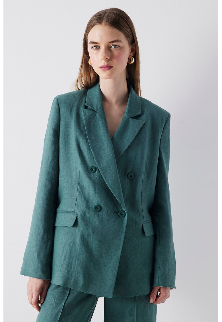 Sacou din in cu doua randuri de nasturi