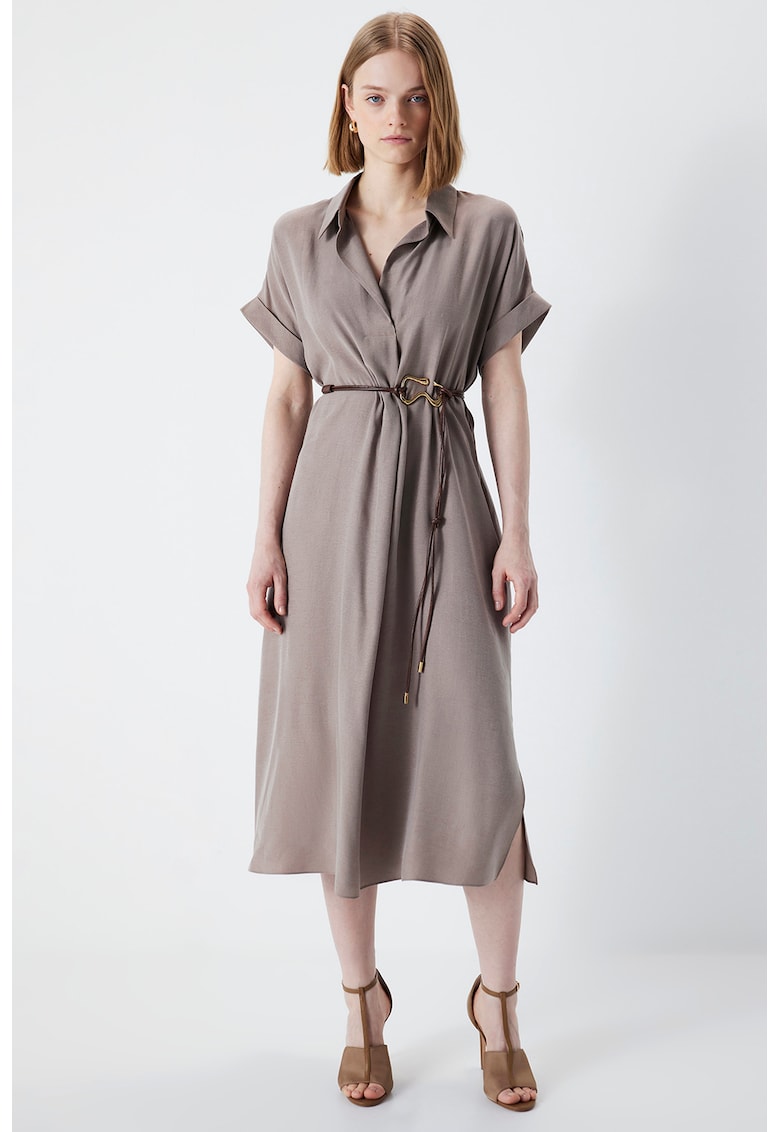 Rochie midi evazata cu catarama