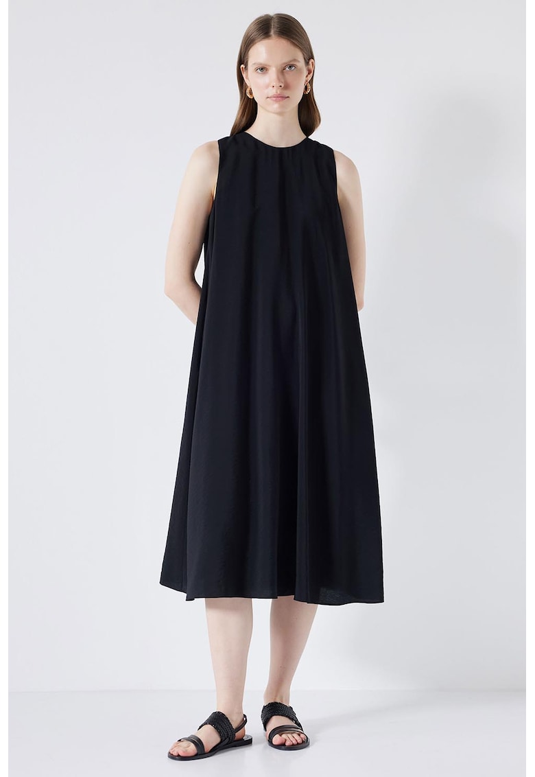 Rochie midi evazata - Negru