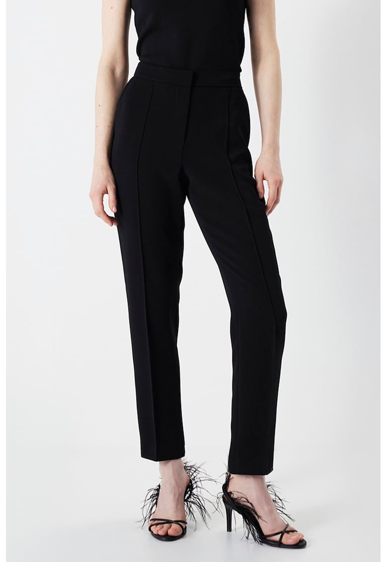Pantaloni cu pensa si talie inalta