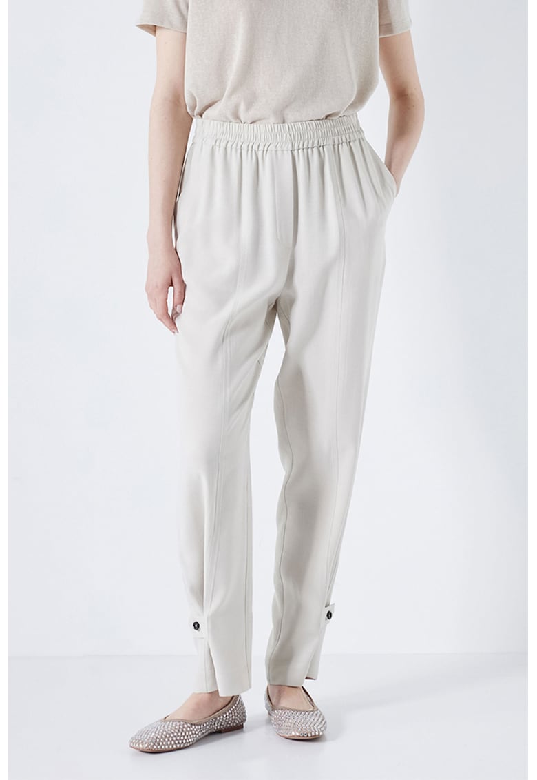 Pantaloni din amestec de lyocell cu talie elastica