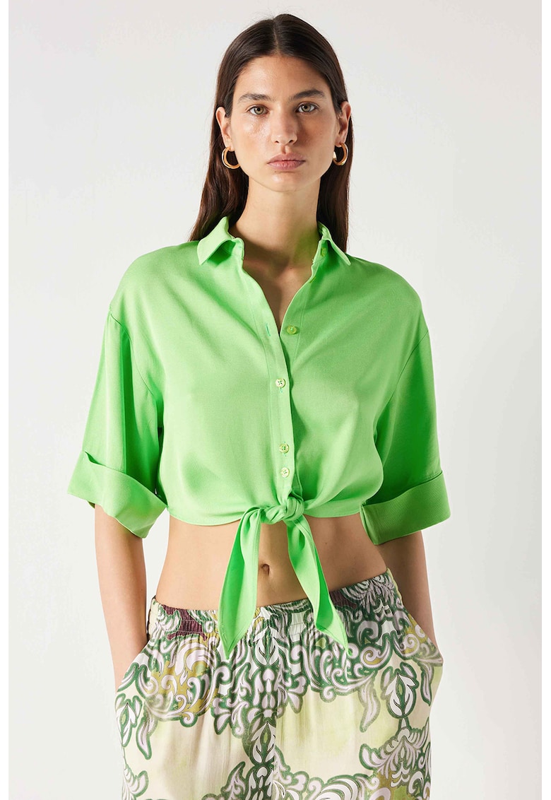 Camasa crop cu maneci medii