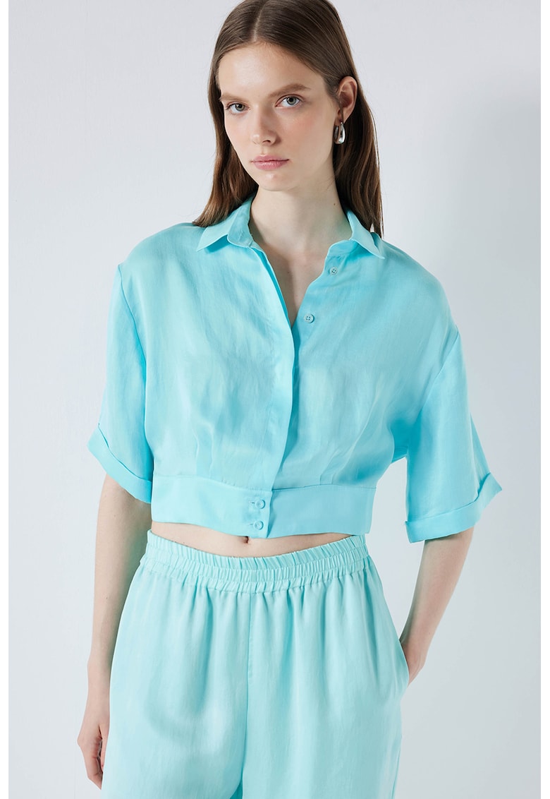 Camasa crop cu maneci cazute