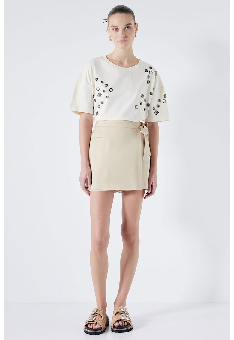 Fusta-pantalon cu talie inalta