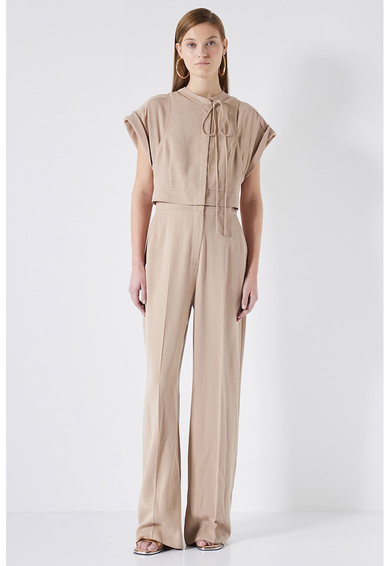 Salopeta de lyocell cu maneci scurte