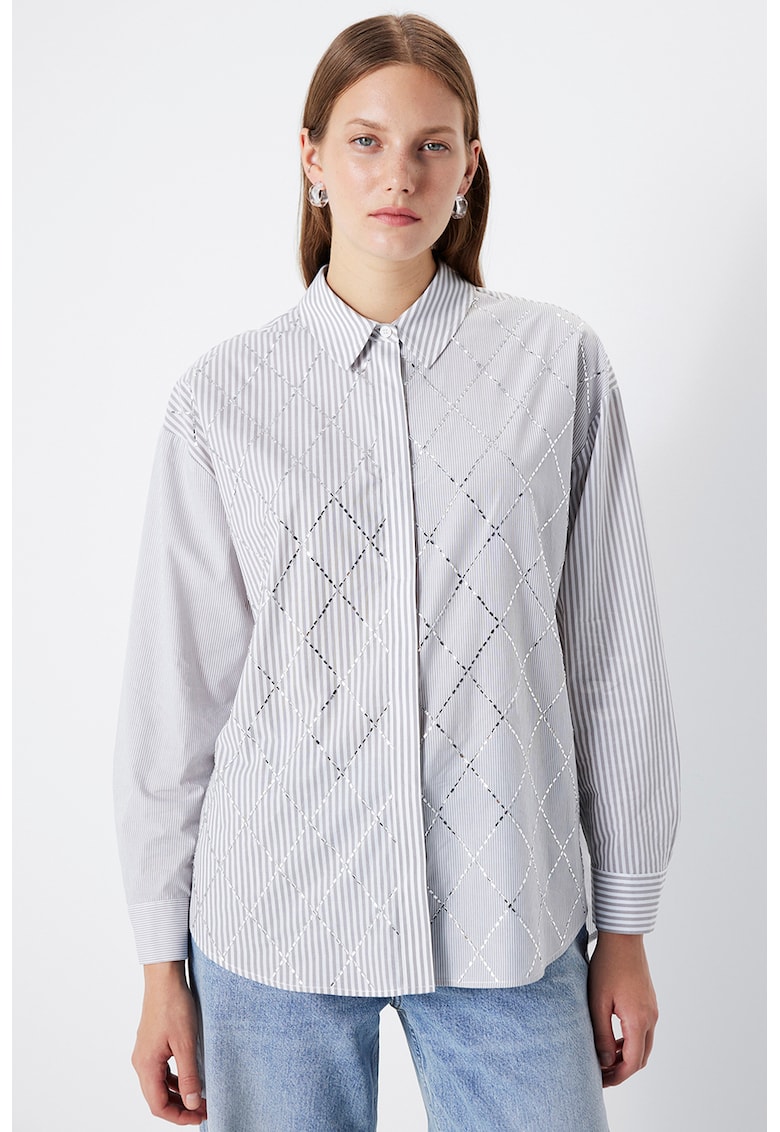 Camasa lejera de bumbac cu dungi