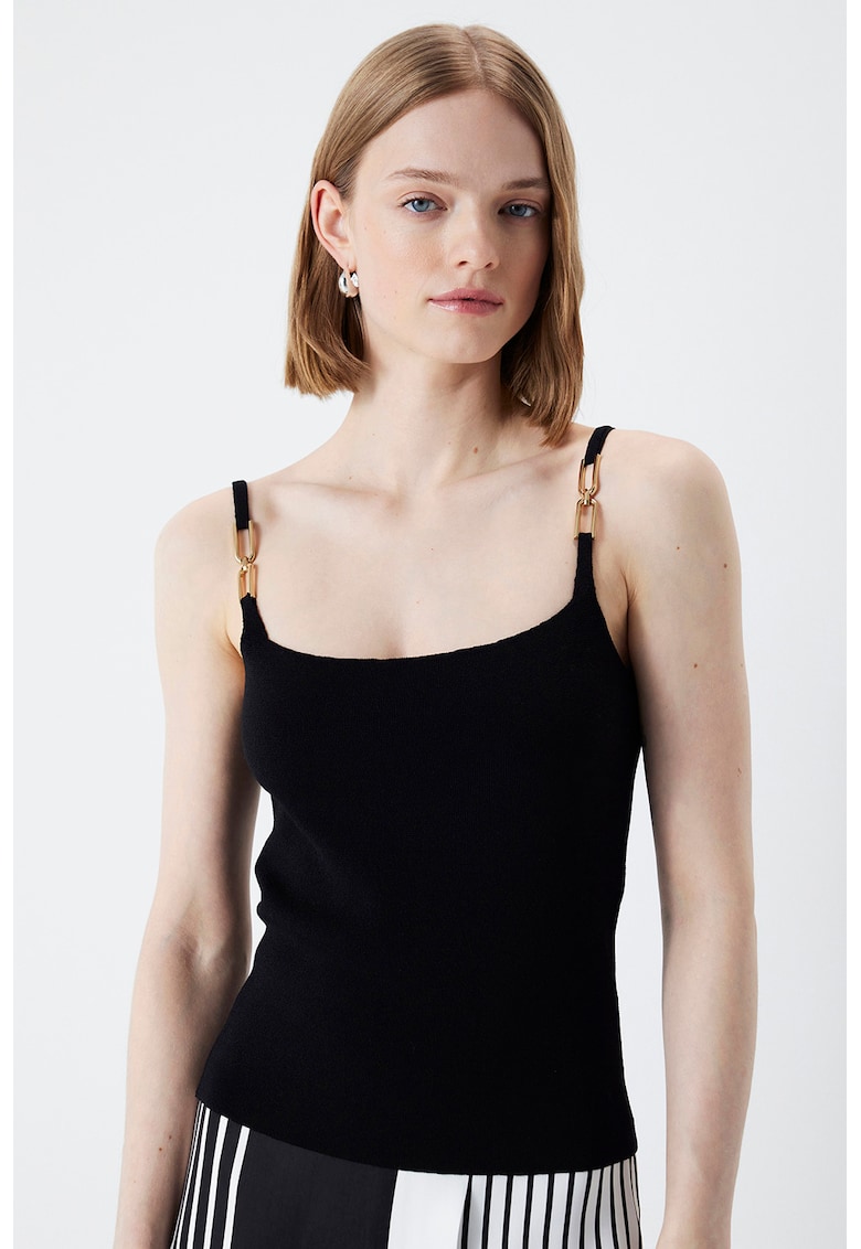 Top cu detalii metalice - Negru