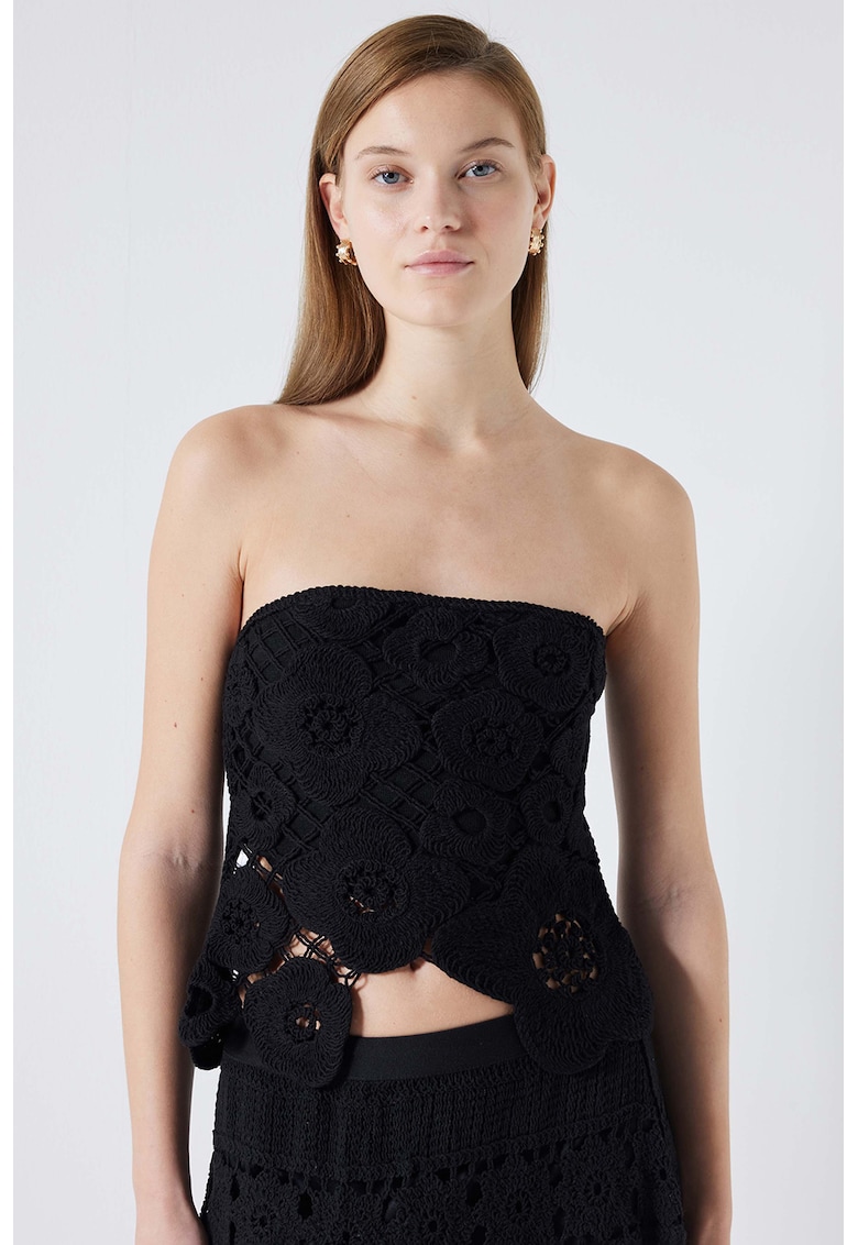 Top tricotat fara maneci