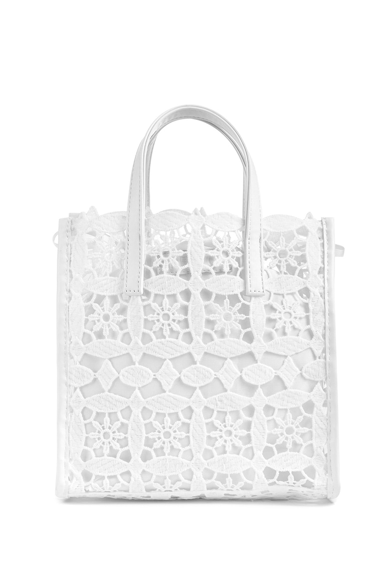 Geanta cu maner si model crosetat