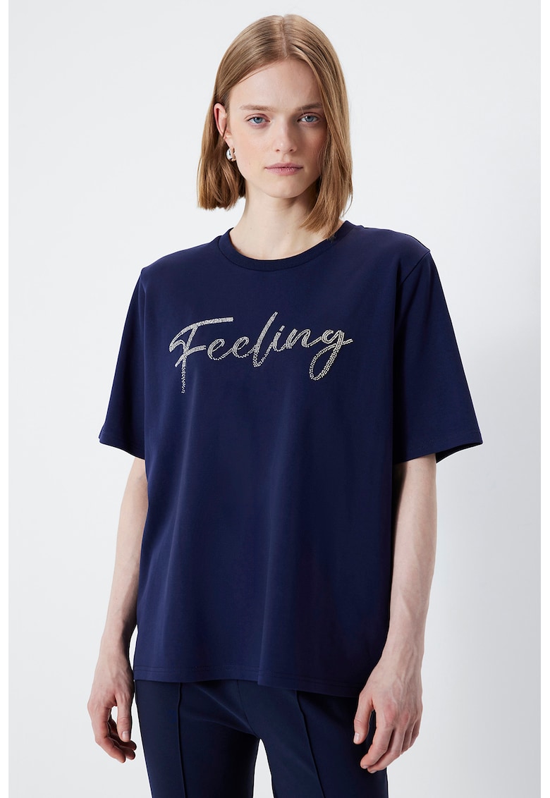 Tricou lejer cu imprimeu text