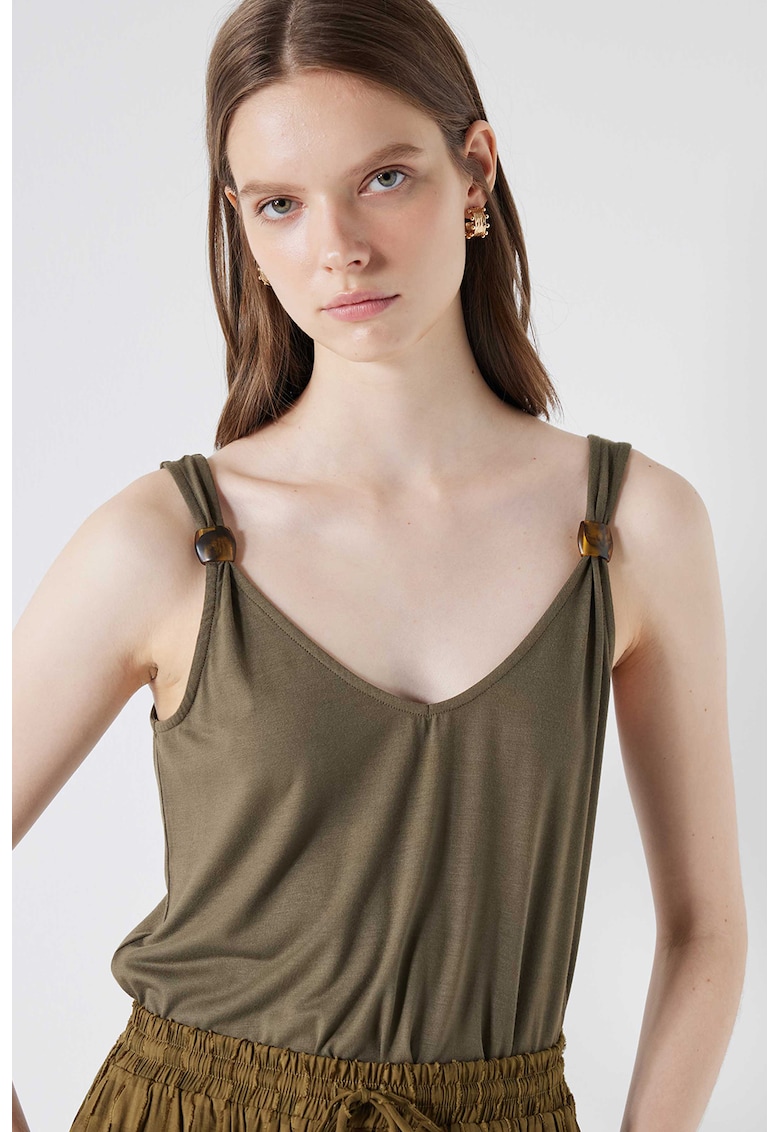 Top lejer cu decolteu rotund