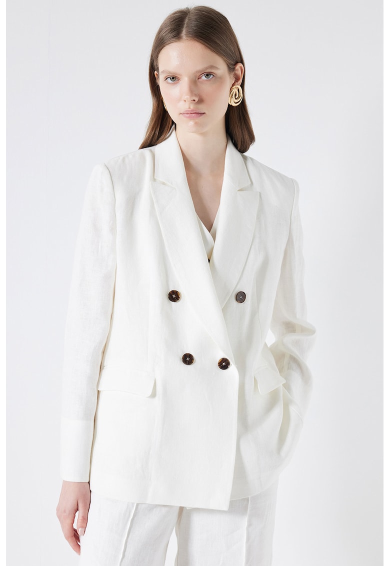 Sacou lejer din in cu doua randuri de nasturi