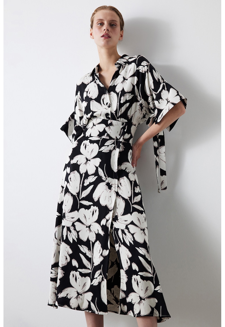 Rochie-chimono cu imprimeu floral Rochie-chimono cu imprimeu floral