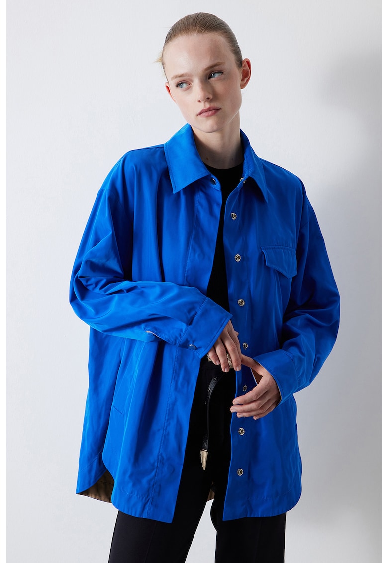 Jacheta-camasa supradimensionata cu capse