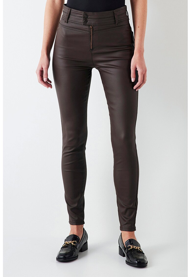 Pantaloni skinny cu talie inalta