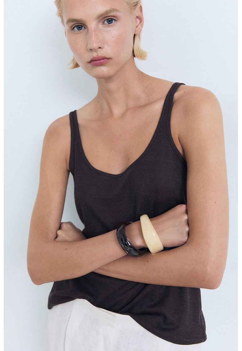 Top lejer din in - Negru stins