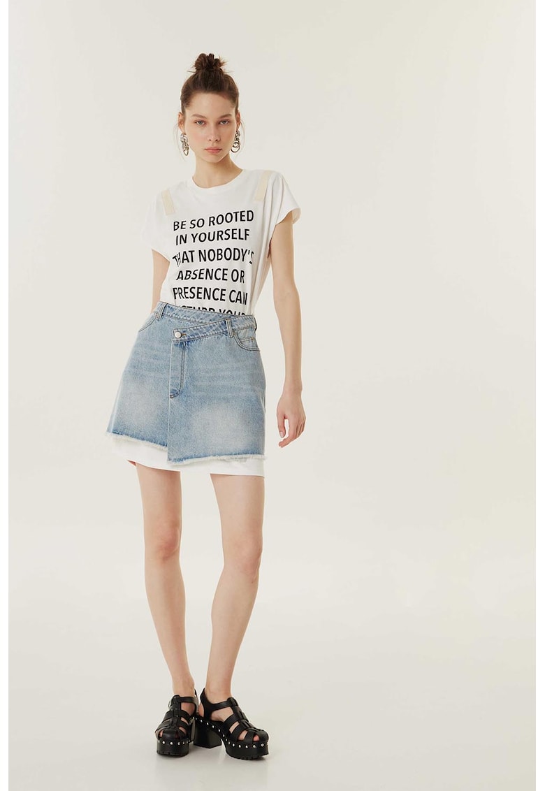 Rochie cu model 2 in 1 si imprimeu text