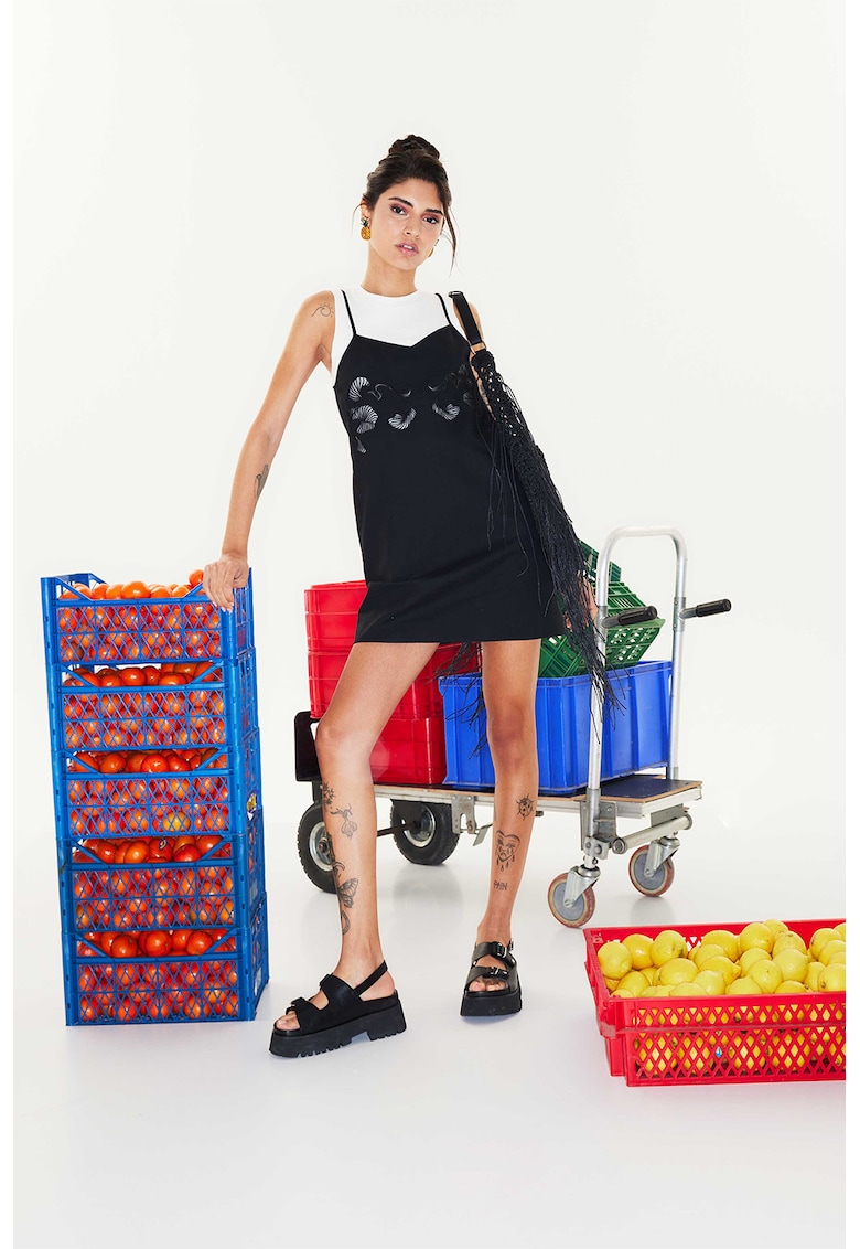 Rochie mini din amestec de in Rochie mini din amestec de in