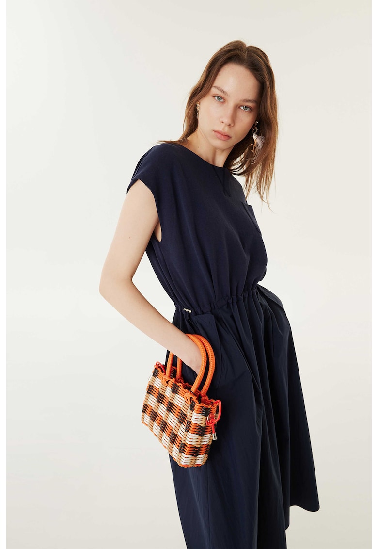 Rochie midi cu talie elastica