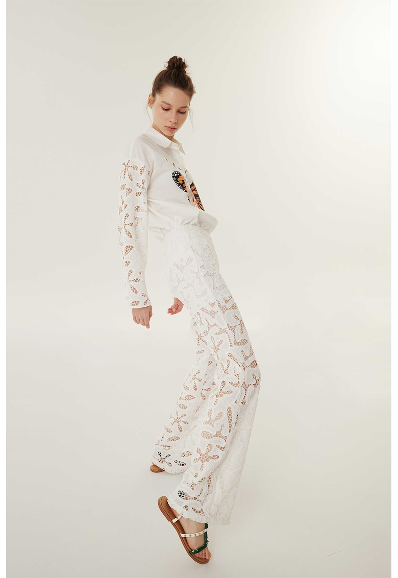 Pantaloni de dantela macrame