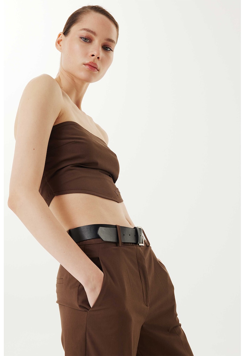 Top crop cu detaliu text