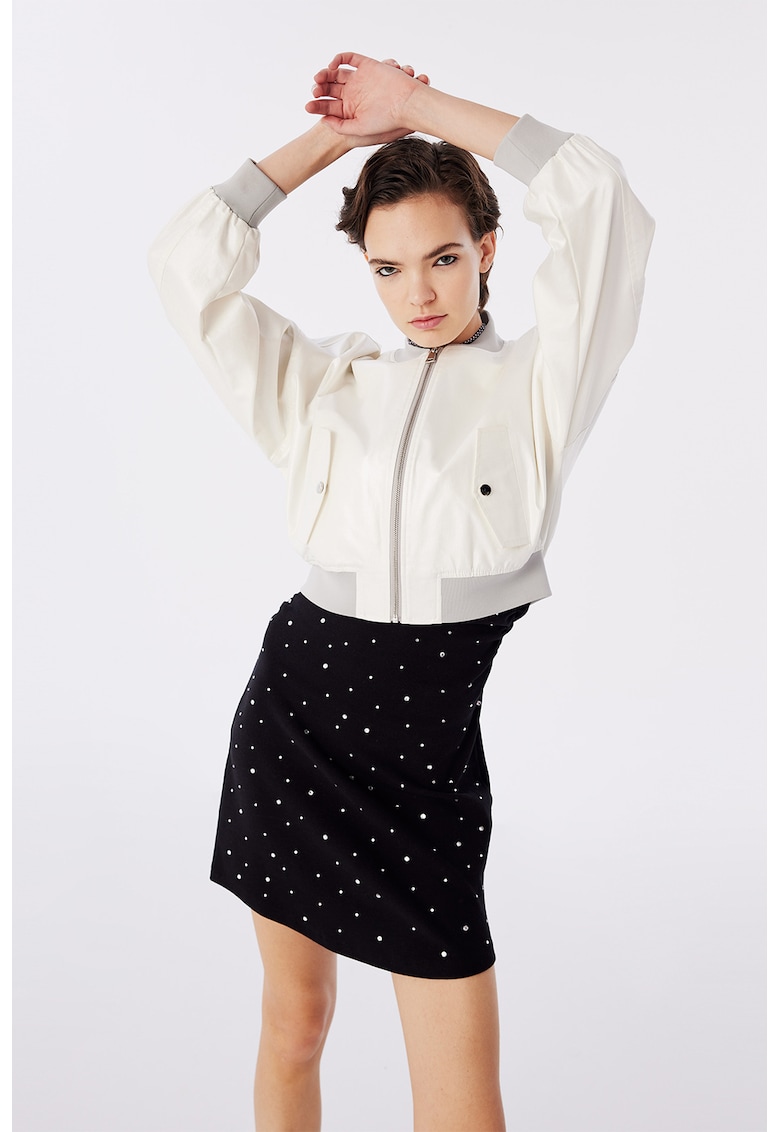 Jacheta cu fermoar si guler baseball