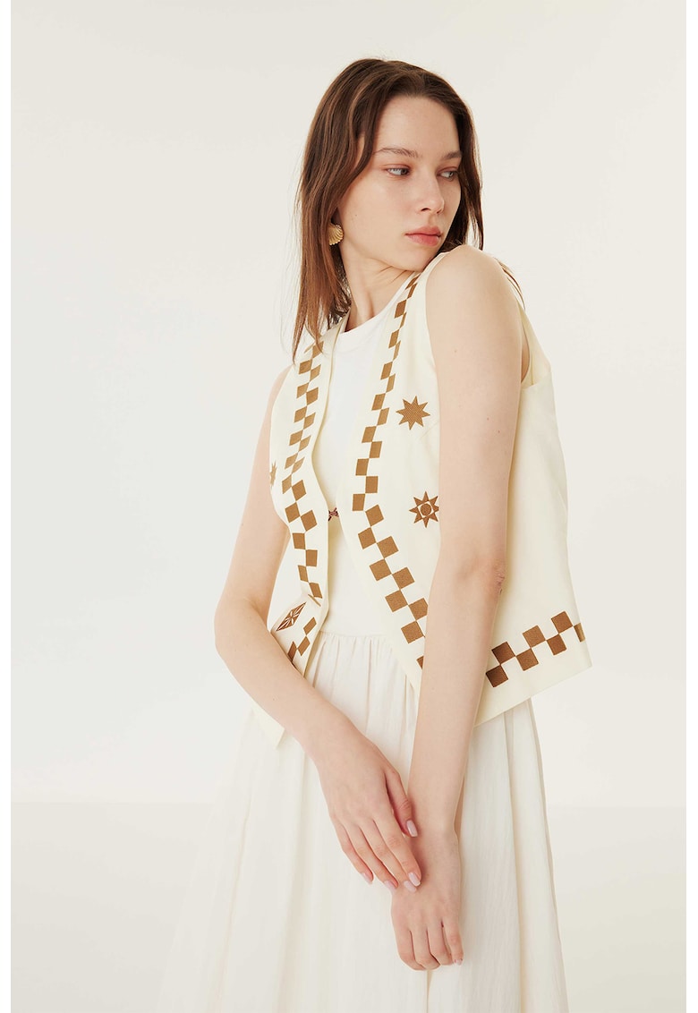 Vesta din lyocell cu model