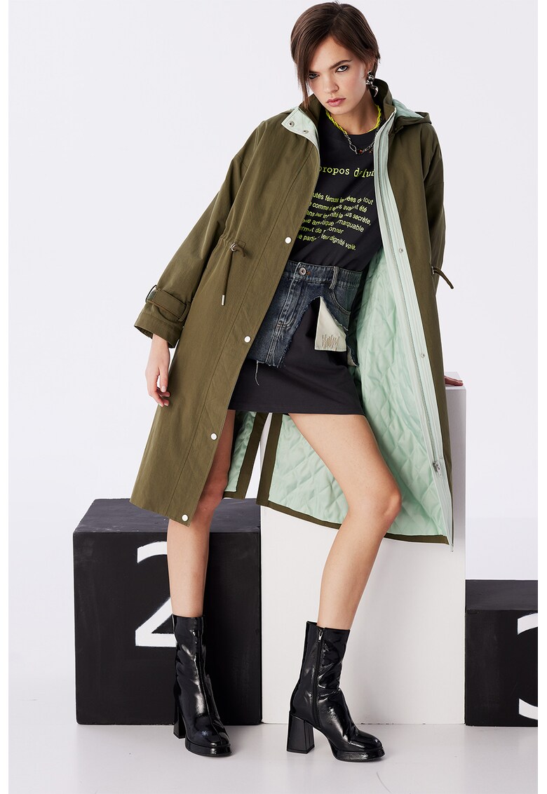 Jacheta parka cu gluga - Kaki inchis