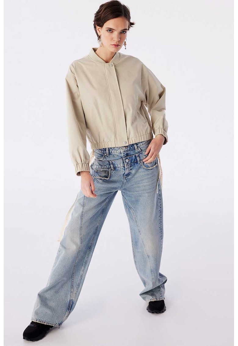 Jacheta bomber cu panglici decorative